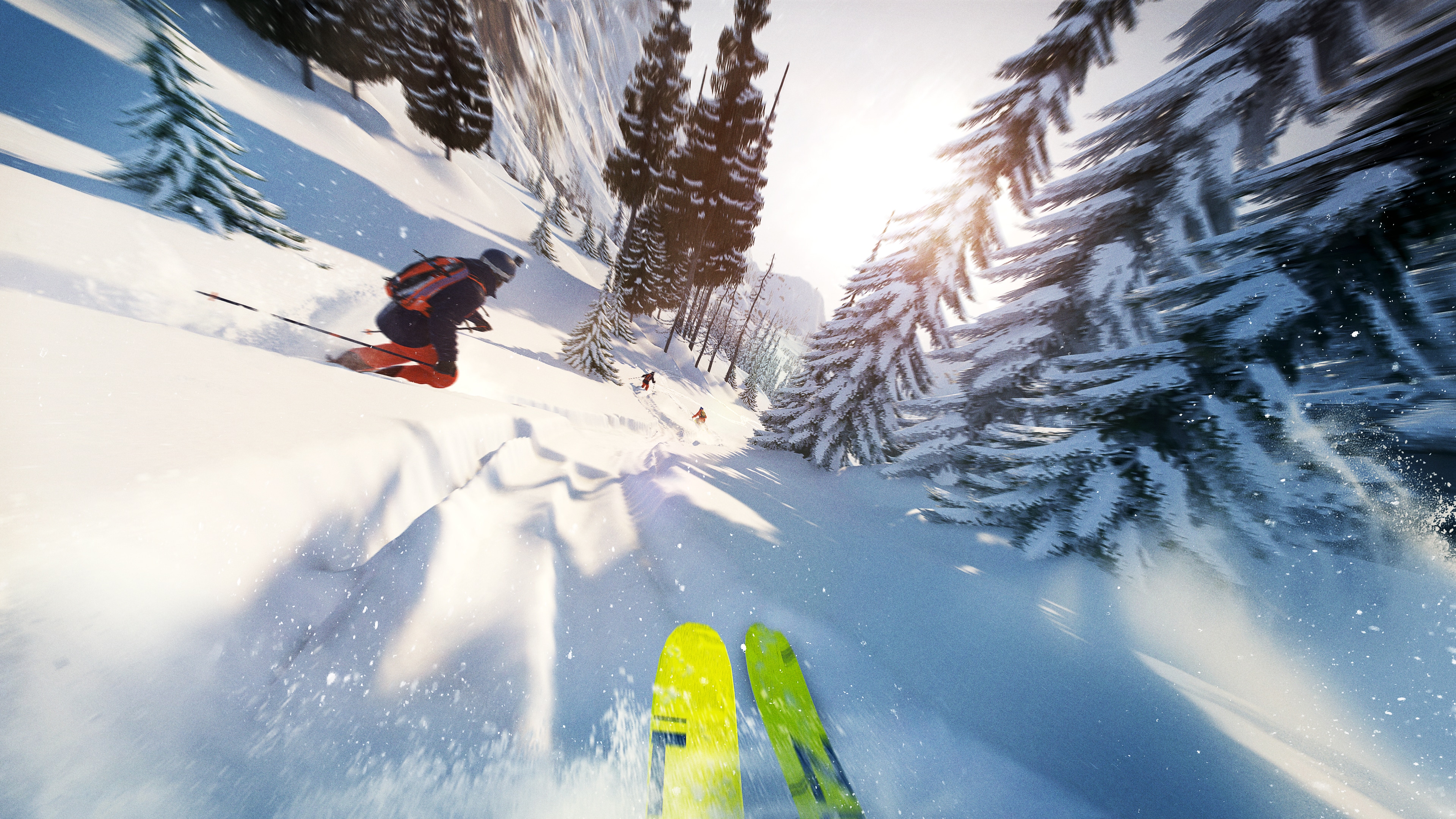 firstperson_forest_4skiers